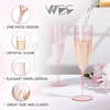 image:imageWDF 36PCS Pink Champagne Flutes Plastic  6 OZ Pink Glitter Disposable Champagne Flutes for WeddingBirthdayPartiesBridal ShowerSummerPink