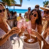 image:imageWDF 36PCS Pink Champagne Flutes Plastic  6 OZ Pink Glitter Disposable Champagne Flutes for WeddingBirthdayPartiesBridal ShowerSummerPink Glitter