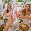 image:imageWDF 36PCS Pink Champagne Flutes Plastic  6 OZ Pink Glitter Disposable Champagne Flutes for WeddingBirthdayPartiesBridal ShowerSummerPink Glitter