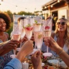 image:imageWDF 36PCS Pink Champagne Flutes Plastic  6 OZ Pink Glitter Disposable Champagne Flutes for WeddingBirthdayPartiesBridal ShowerSummerPink Glitter