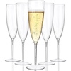 image:imageWDF 36PCS Pink Champagne Flutes Plastic  6 OZ Pink Glitter Disposable Champagne Flutes for WeddingBirthdayPartiesBridal ShowerSummerClear