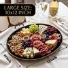 image:imageWDF 6Pcs Gold Plastic Serving Trays  12 Inch White and Gold Oval Disposable Plates  Heavy Duty White Plastic Serving Platters for WeddingBirthdayDinner PartyBBQHoliday GatheringsBlack