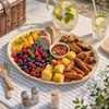 image:imageWDF 6Pcs Gold Plastic Serving Trays  12 Inch White and Gold Oval Disposable Plates  Heavy Duty White Plastic Serving Platters for WeddingBirthdayDinner PartyBBQHoliday GatheringsIvory