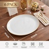 image:imageWDF 6Pcs Gold Plastic Serving Trays  12 Inch White and Gold Oval Disposable Plates  Heavy Duty White Plastic Serving Platters for WeddingBirthdayDinner PartyBBQHoliday GatheringsWhite and Gold