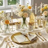 image:imageWDF 6Pcs Gold Plastic Serving Trays  12 Inch White and Gold Oval Disposable Plates  Heavy Duty White Plastic Serving Platters for WeddingBirthdayDinner PartyBBQHoliday GatheringsGold