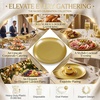image:imageWDF 6Pcs Gold Plastic Serving Trays  12 Inch White and Gold Oval Disposable Plates  Heavy Duty White Plastic Serving Platters for WeddingBirthdayDinner PartyBBQHoliday GatheringsGold