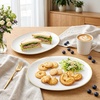 image:imageWDF 6Pcs Gold Plastic Serving Trays  12 Inch White and Gold Oval Disposable Plates  Heavy Duty White Plastic Serving Platters for WeddingBirthdayDinner PartyBBQHoliday GatheringsWhite and Gold