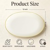 image:imageWDF 6Pcs Gold Plastic Serving Trays  12 Inch White and Gold Oval Disposable Plates  Heavy Duty White Plastic Serving Platters for WeddingBirthdayDinner PartyBBQHoliday GatheringsIvory