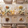 image:imageWDF 6Pcs Gold Plastic Serving Trays  12 Inch White and Gold Oval Disposable Plates  Heavy Duty White Plastic Serving Platters for WeddingBirthdayDinner PartyBBQHoliday GatheringsClear