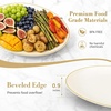 image:imageWDF 6Pcs Gold Plastic Serving Trays  12 Inch White and Gold Oval Disposable Plates  Heavy Duty White Plastic Serving Platters for WeddingBirthdayDinner PartyBBQHoliday GatheringsIvory
