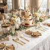 image:imageWDF 6Pcs Gold Plastic Serving Trays  12 Inch White and Gold Oval Disposable Plates  Heavy Duty White Plastic Serving Platters for WeddingBirthdayDinner PartyBBQHoliday GatheringsClear