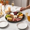 image:imageWDF 6Pcs Gold Plastic Serving Trays  12 Inch White and Gold Oval Disposable Plates  Heavy Duty White Plastic Serving Platters for WeddingBirthdayDinner PartyBBQHoliday GatheringsBlack
