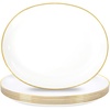 image:imageWDF 6Pcs Gold Plastic Serving Trays  12 Inch White and Gold Oval Disposable Plates  Heavy Duty White Plastic Serving Platters for WeddingBirthdayDinner PartyBBQHoliday GatheringsWhite and Gold